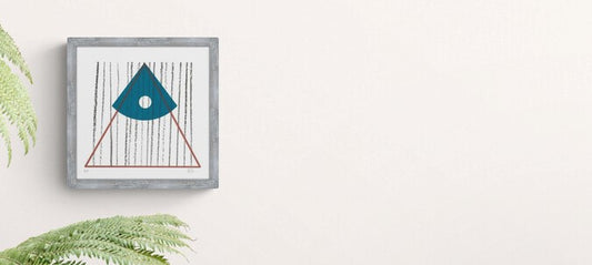 Copper and Teal Geometric Screenprint by Suffolk Artist Anna Bird