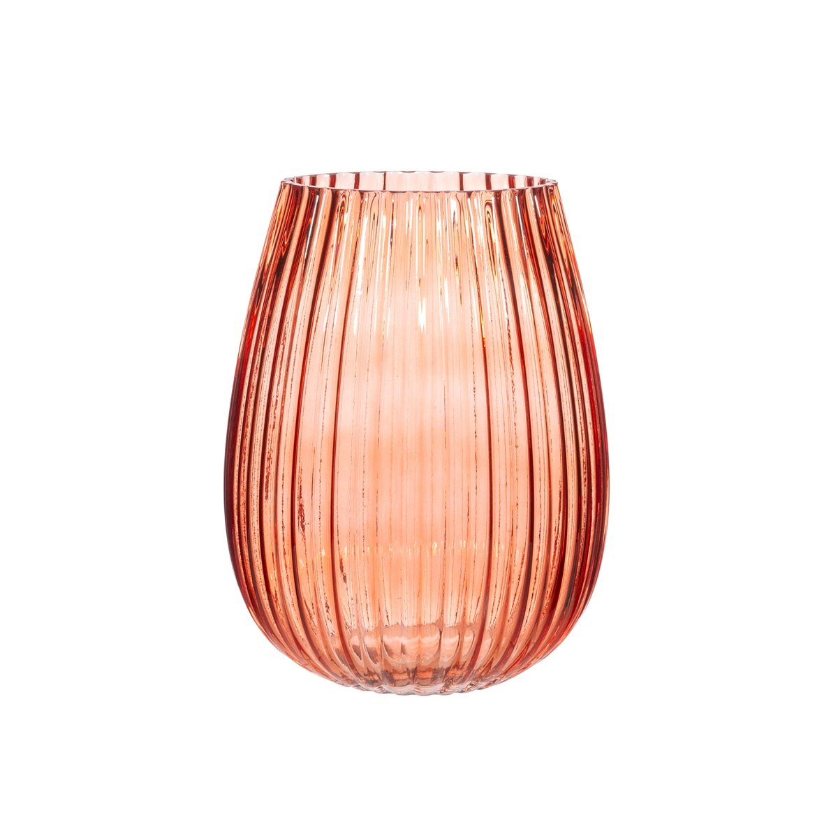 Amber Fluted Glass Vase