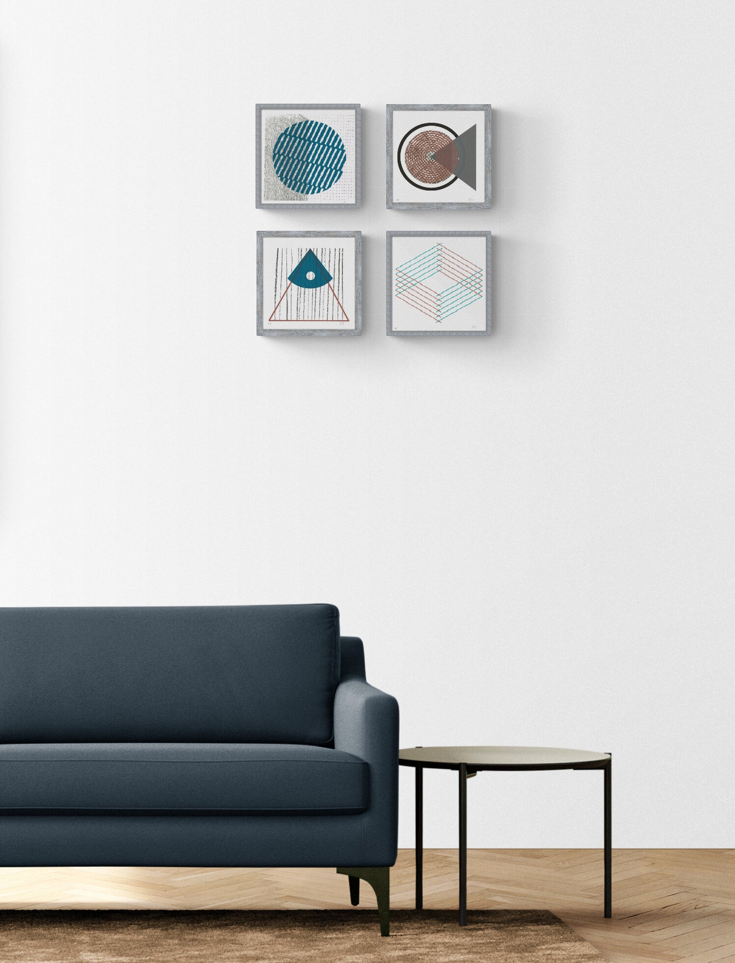 Geo Lines Framed Screen Print