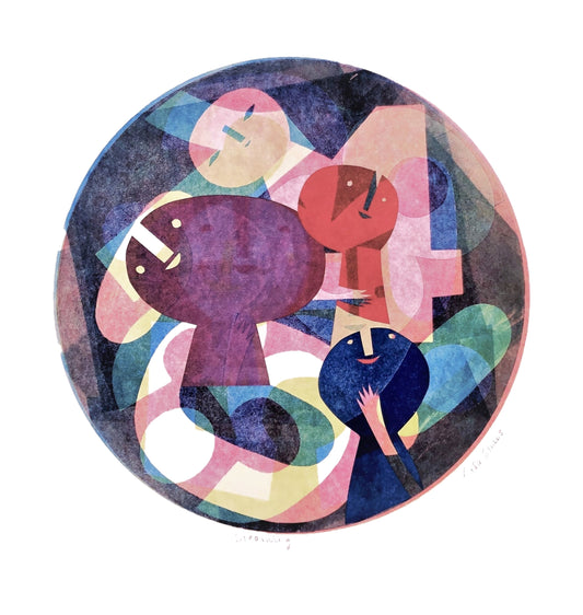 Dreaming Framed Original Print and Collage