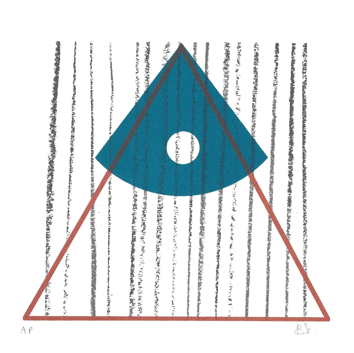 Geo IV (Teal) Framed Screen Print