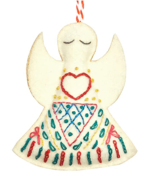 Hand embroidered Felt Angel