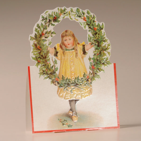 Girl with Wreath Christmas Card