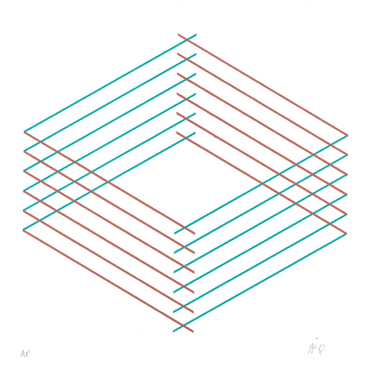 Geo Lines Framed Screen Print