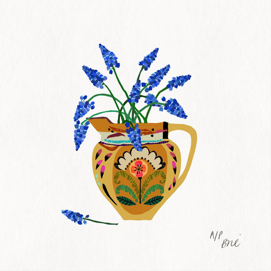 Muscari Flowers Framed Giclée Print